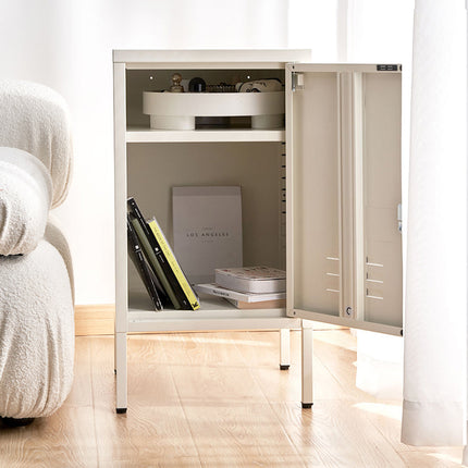Artiss Bedside Table Metal Cabinet - White.