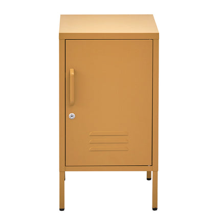 Artiss Bedside Table Metal Cabinet - Yellow.