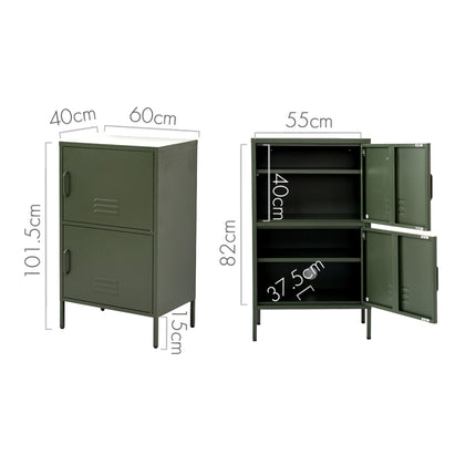 Artiss Buffet Sideboard Metal Cabinet - DOUBLE Green.