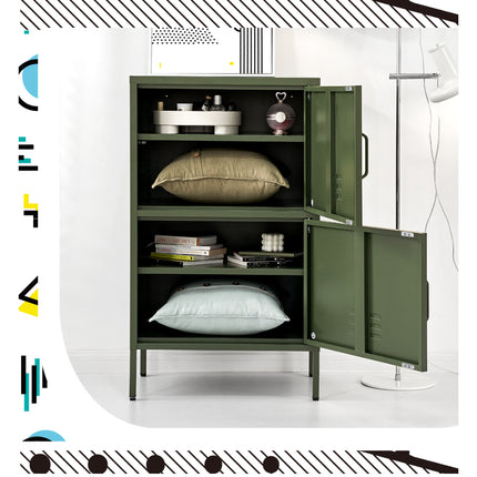 Artiss Buffet Sideboard Metal Cabinet - DOUBLE Green.