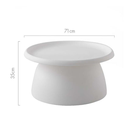 Artiss Coffee Table Round 71CM Plastic White.
