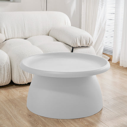 Artiss Coffee Table Round 71CM Plastic White.