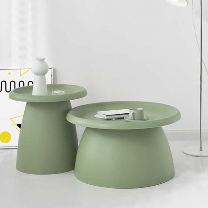 Artiss Coffee Table Round 52CM Plastic Green.