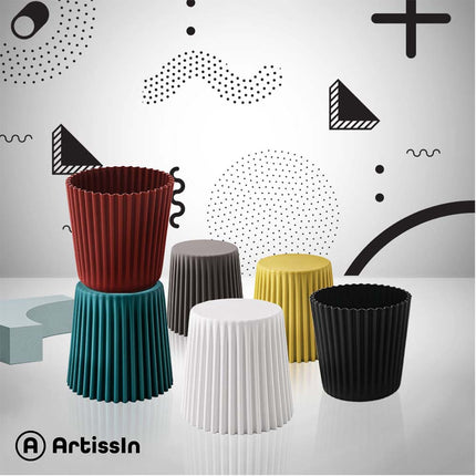 Artiss 2x Bar Stools Cupcake Plastic Foot Stool White.
