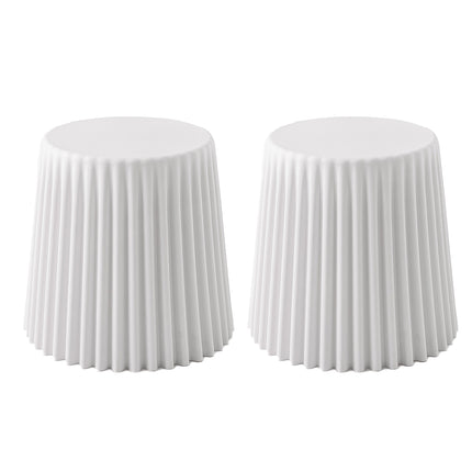 Artiss 2x Bar Stools Cupcake Plastic Foot Stool White.