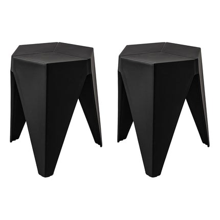 Artiss 2x Bar Stools Puzzle Plastic Foot Stool Black.