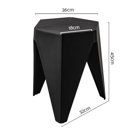 Artiss 2x Bar Stools Puzzle Plastic Foot Stool Black.