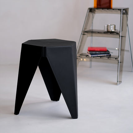 Artiss 2x Bar Stools Puzzle Plastic Foot Stool Black.