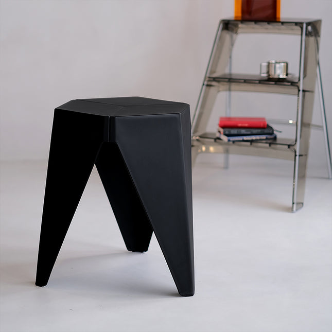 Artiss 2x Bar Stools Puzzle Plastic Foot Stool Black.