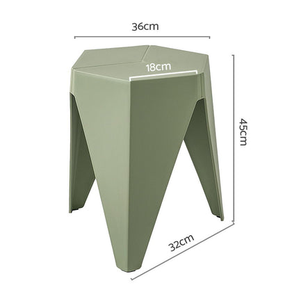 Artiss 2x Bar Stools Puzzle Plastic Foot Stool Black.