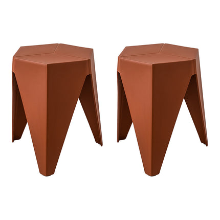 Artiss 2x Bar Stools Puzzle Plastic Foot Stool Red.