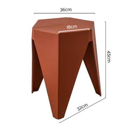 Artiss 2x Bar Stools Puzzle Plastic Foot Stool Red.