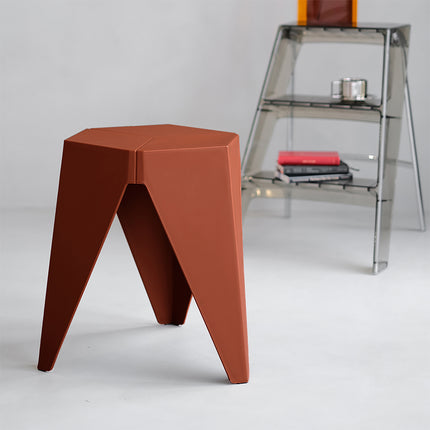 Artiss 2x Bar Stools Puzzle Plastic Foot Stool Red.