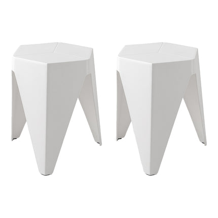 Artiss 2x Bar Stools Puzzle Plastic Foot Stool White.