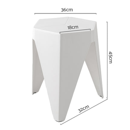 Artiss 2x Bar Stools Puzzle Plastic Foot Stool White.