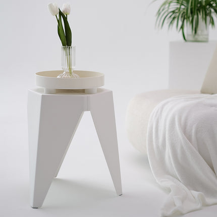 Artiss 2x Bar Stools Puzzle Plastic Foot Stool White.