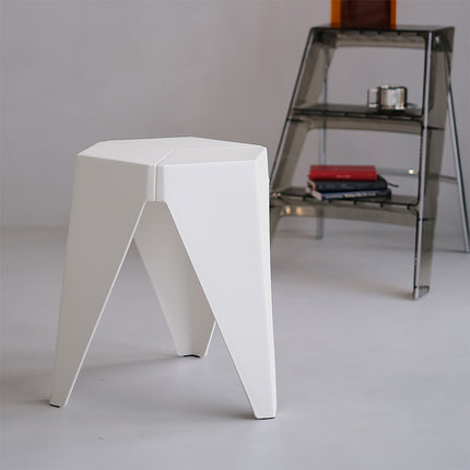 Artiss 2x Bar Stools Puzzle Plastic Foot Stool White.