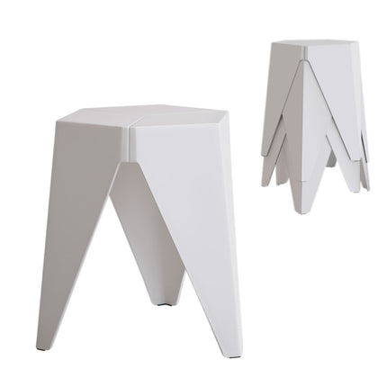Artiss 4PC Puzzle Stool Bar Stools Stackable White.