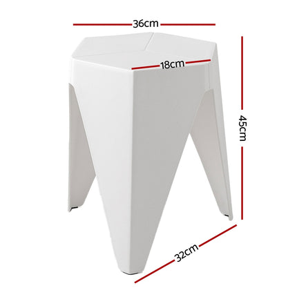 Artiss 4PC Puzzle Stool Bar Stools Stackable White.