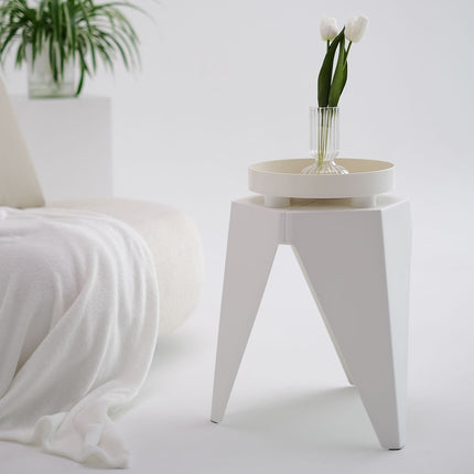 Artiss 4PC Puzzle Stool Bar Stools Stackable White.