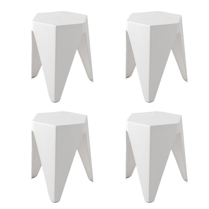 Artiss 4PC Puzzle Stool Bar Stools Stackable White.