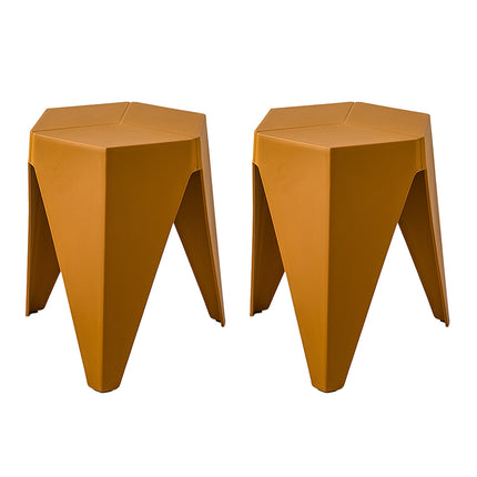 Artiss 2x Bar Stools Kitchen Dining Chairs Plastic Puzzle Foot Stool Yellow.
