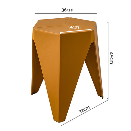 Artiss 2x Bar Stools Kitchen Dining Chairs Plastic Puzzle Foot Stool Yellow.