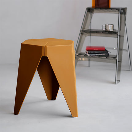 Artiss 2x Bar Stools Kitchen Dining Chairs Plastic Puzzle Foot Stool Yellow.
