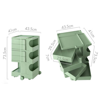 Artiss Storage Trolley Bedside Table 5 Tier Cart Boby Replica Green.