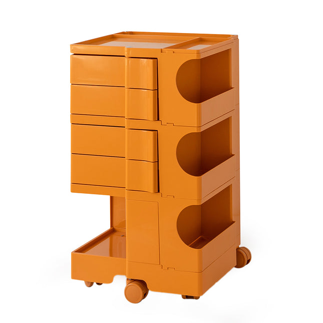 Artiss Storage Trolley Bedside Table 5 Tier Cart Boby Replica Orange.