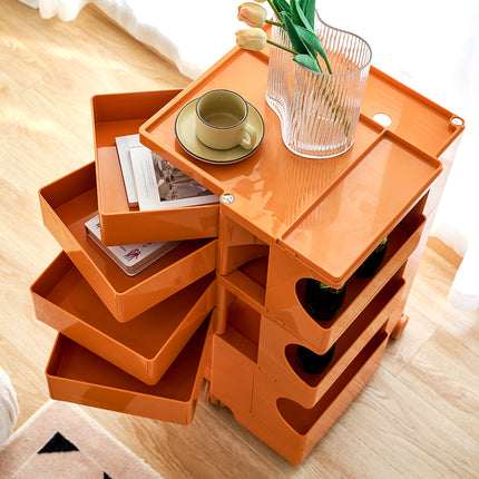 Artiss Storage Trolley Bedside Table 5 Tier Cart Boby Replica Orange.