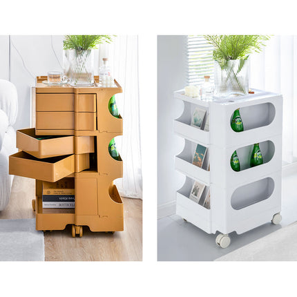 ArtissIn Storage Trolley Bedside Table 5 Tier Cart Boby Replica Pink.