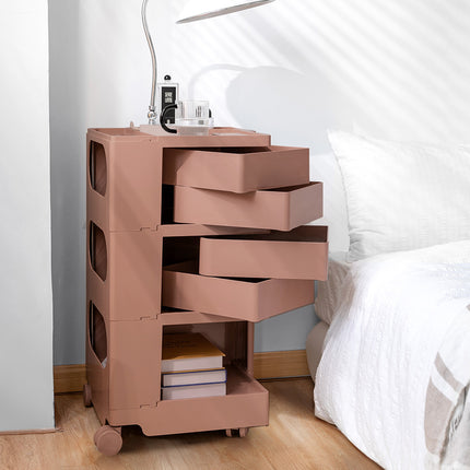 ArtissIn Storage Trolley Bedside Table 5 Tier Cart Boby Replica Pink.