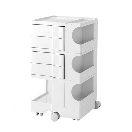 Artiss Storage Trolley Cart Bedside Table 5 Tier White.