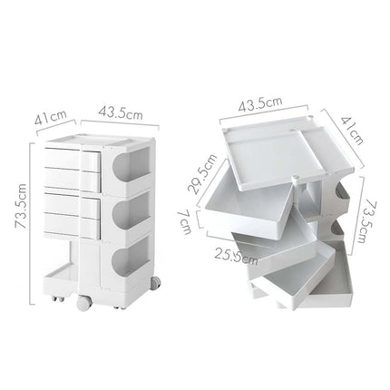 Artiss Storage Trolley Cart Bedside Table 5 Tier White.