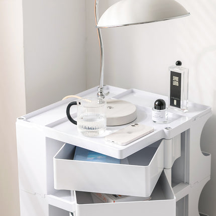 Artiss Storage Trolley Cart Bedside Table 5 Tier White.