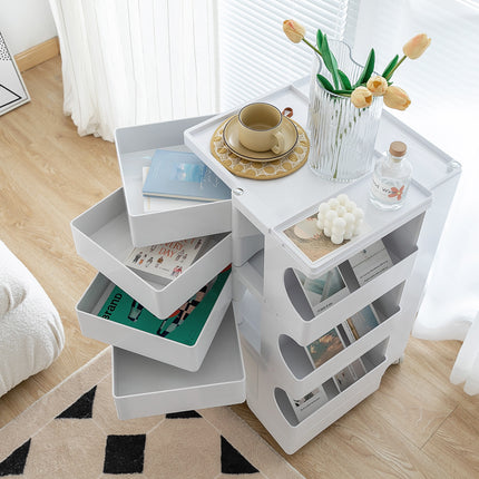 Artiss Storage Trolley Cart Bedside Table 5 Tier White.