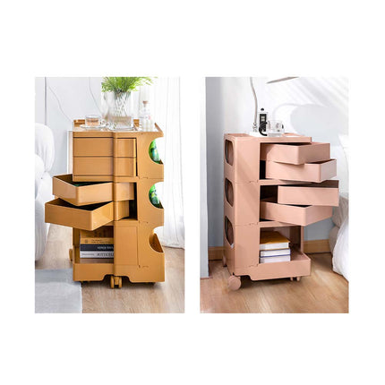 Artiss Storage Trolley Cart Bedside Table 5 Tier White.