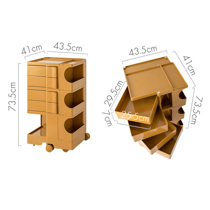 ArtissIn Storage Trolley Bedside Table 5 Tier Cart Boby Replica Yellow.
