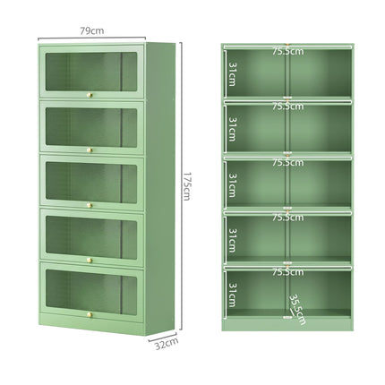 Artiss 2x Buffet Sideboard Cabinet Storage Cupboard Mesh Doors Metal ELIA Green