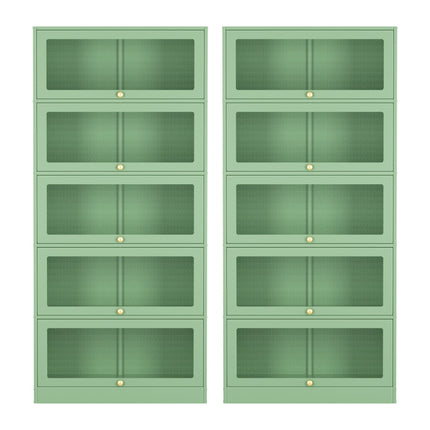 Artiss 2x Buffet Sideboard Cabinet Storage Cupboard Mesh Doors Metal ELIA Green