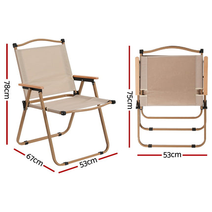 Gardeon Outdoor Camping Chairs Portable Folding Beach Chair Patio Furniture.