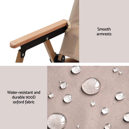 Gardeon Outdoor Camping Chairs Portable Folding Beach Chair Patio Furniture.