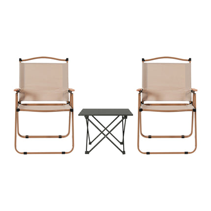 Weisshorn 3pc Camping Table Chair Set Outdoor Folding Aluminium Portable Picnic.