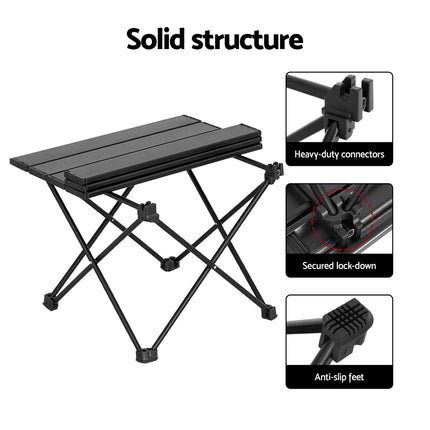 Weisshorn 3pc Camping Table Chair Set Outdoor Folding Aluminium Portable Picnic.