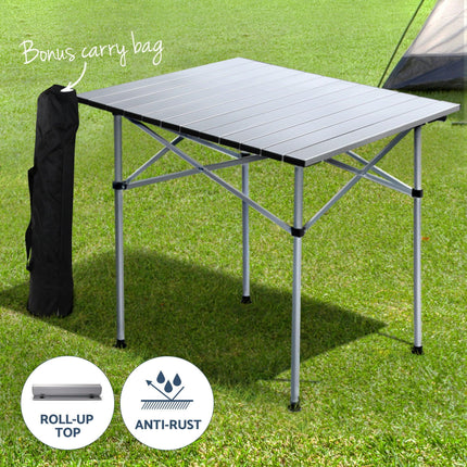 Weisshorn 3pc Camping Table Chair Set Outdoor Folding Aluminium Portable Picnic.