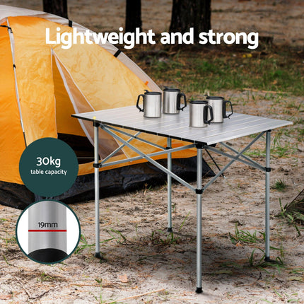 Weisshorn 3pc Camping Table Chair Set Outdoor Folding Aluminium Portable Picnic.