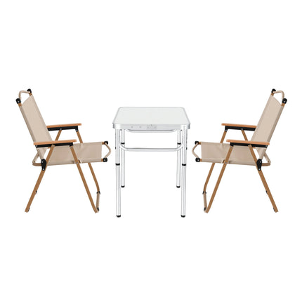 Weisshorn 3pc Camping Table Chair Set Outdoor Folding Aluminium Portable Picnic.