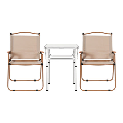 Weisshorn 3pc Camping Table Chair Set Outdoor Folding Aluminium Portable Picnic.