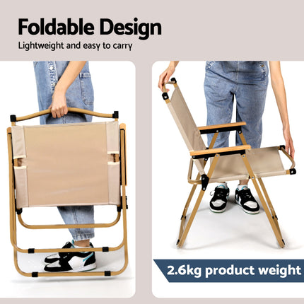 Weisshorn 3pc Camping Table Chair Set Outdoor Folding Aluminium Portable Picnic.